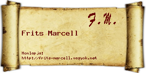 Frits Marcell névjegykártya